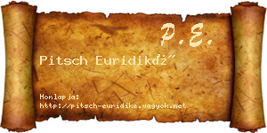 Pitsch Euridiké névjegykártya